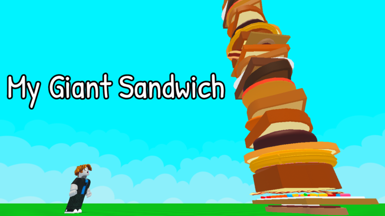 A towering sandwich in My Giant Sandwich on Roblox